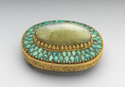 图片[2]-Gilt copper belt buckle with gemstone inlay, Qing dynasty (1644-1911)-China Archive